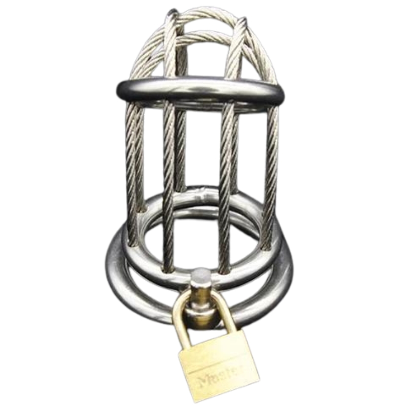 Cage De Chasteté Métal Pour Homme - BDSM Soumission - À Pics - Neuf